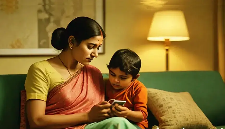 Child expressing strong emotion with parent nearby